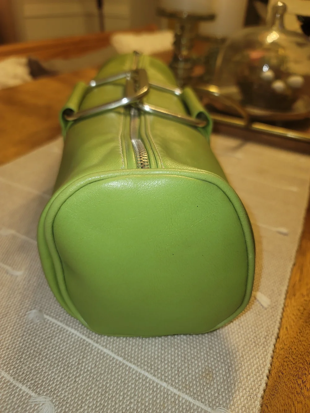 Vintage ALDO Lime Green Barrel Clutch Bag